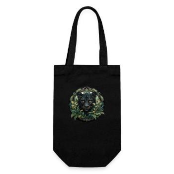 Schwarzer Panther Dschungel, Natur Design Geschenk - Geschenkbeutel für Flaschen - Schwarz - Vorne