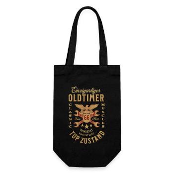 66. Geburtstag Oldtimer TOP ZUSTAND - Geschenkbeutel für Flaschen - Schwarz - Vorne