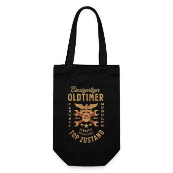 25. Geburtstag Oldtimer TOP ZUSTAND - Geschenkbeutel für Flaschen - Schwarz - Vorne