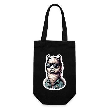 Alpaca Cool Sunglasses Denim Jacket - Gift Bag for Bottles - black - Front