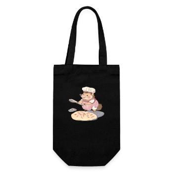 Cheerful Hedgehog Baker: Heartfelt Delights - Gift Bag for Bottles - black - Front