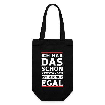 Ja Ich hab das schon Verstanden ist mir aber Egal - Geschenkbeutel für Flaschen - Schwarz - Vorne