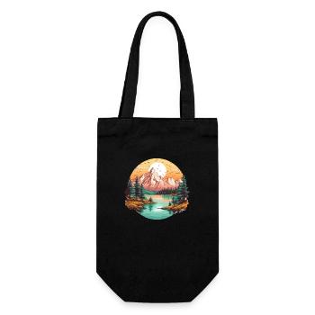 Beautiful landscape with mountains, gift hiking - Gift Bag for Bottles - black - Front