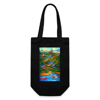 Paysage abstrait et exotique du monde - Sac à bouteille - noir - Devant