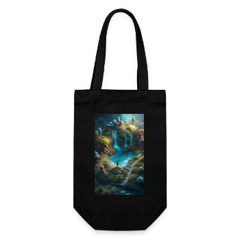 Monde miniature joyeux et mignon - Sac à bouteille - noir - Devant