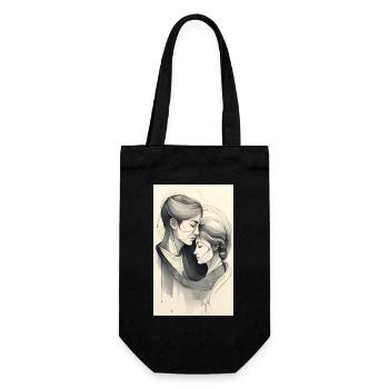 Couple lesbien à encre unifiée - Sac à bouteille - noir - Devant