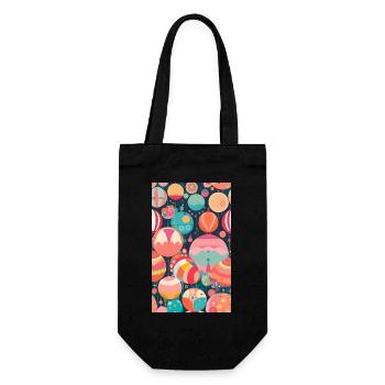 Cercles et sphères vintage - Sac à bouteille - noir - Devant