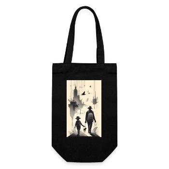 Père célibataire et fils famille d’encre - Sac à bouteille - noir - Devant
