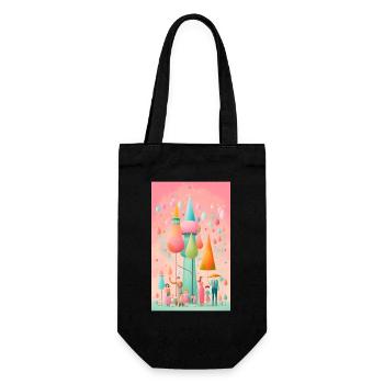 Famille de formes colorées - Sac à bouteille - noir - Devant