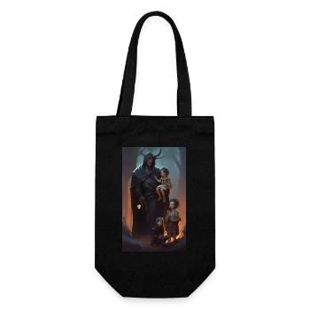Scène de père de garde de fantaisie médiévale - Sac à bouteille - noir - Devant