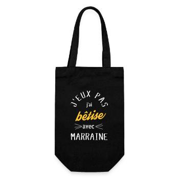 J Peux Pas j ai Bêtise avec marraine - Sac à bouteille - noir - Devant