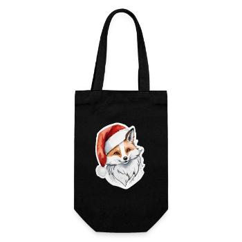 Fuchs Weihnachten Wasserfarben - Geschenkbeutel für Flaschen - Schwarz - Vorne