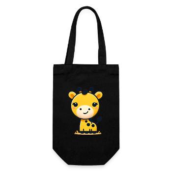 Adorable Cartoon Giraffe Kids TShirt - Gift Bag for Bottles - black - Front