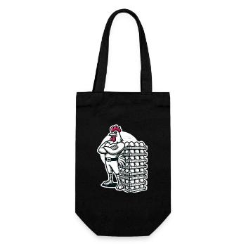 Drôle marchand d’œufs local Chicken Design - Sac à bouteille - noir - Devant