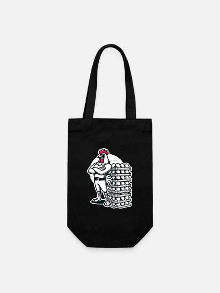 Lustiger lokaler Eierhändler Hühnerdesign - Geschenkbeutel für Flaschen - Schwarz