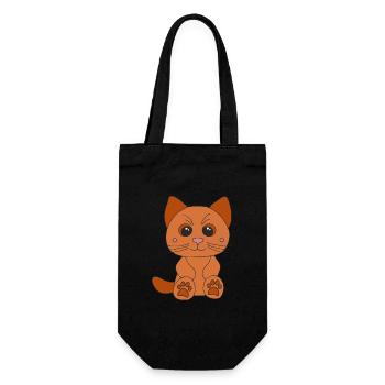 Süße braune Katze - Geschenkbeutel für Flaschen - Schwarz - Vorne