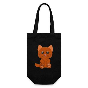 Süße kleine Katze - Geschenkbeutel für Flaschen - Schwarz - Vorne