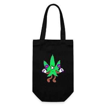 Der Bloom - Dancing Bloom Weed Cannabis Marihuana - Geschenkbeutel für Flaschen - Schwarz - Vorne