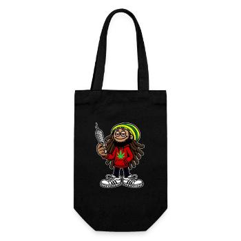 Dreadlock Smoker - Stoned man - High & Happy - Geschenkbeutel für Flaschen - Schwarz - Vorne