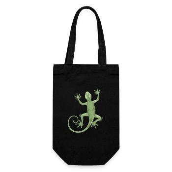 3D Gecko - Geschenkbeutel für Flaschen - Schwarz - Vorne