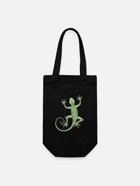 3D Gecko - Geschenkbeutel für Flaschen - Schwarz