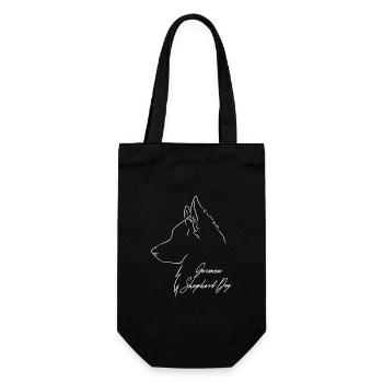 German Shepherd Dog Profil Hunde Hund Wilsigns - Geschenkbeutel für Flaschen - Schwarz - Vorne