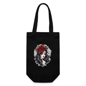 Gothic Rose Queen Illustration - Gift Bag for Bottles - black - Front