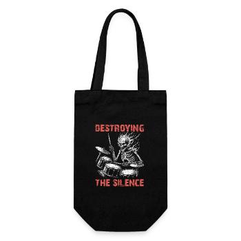 Squelette de crâne de batteur sur la batterie - Sac à bouteille - noir - Devant