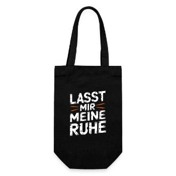 Lasst mir meine Ruhe - nicht stören - Geschenkbeutel für Flaschen - Schwarz - Vorne