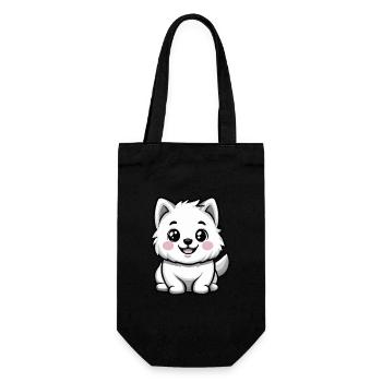Chien Samoyède Mignon - Sac à bouteille - noir - Devant