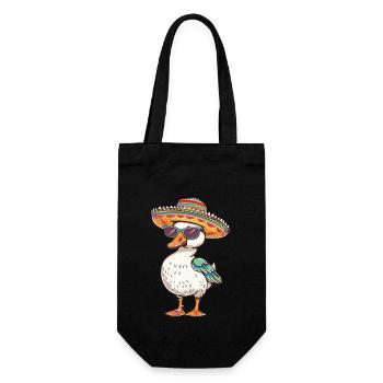 Gans Comic Lustig Sombrero - Geschenkbeutel für Flaschen - Schwarz - Vorne