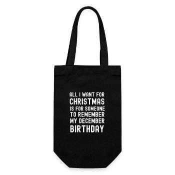 Erinnere dich an meinen Dezember-Geburtstag Weihnachten - Geschenkbeutel für Flaschen - Schwarz - Vorne