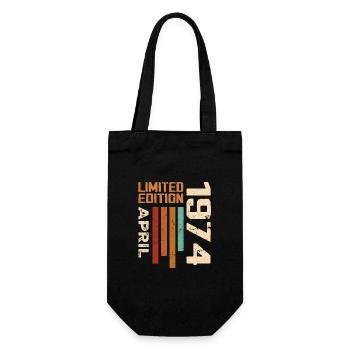 Né En Avril 1974 Cadeau D'anniversaire 1974 Retro - Sac à bouteille - noir - Devant