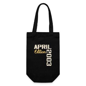Birthday 21 Years April 2003 Birthday Gift - Gift Bag for Bottles - black - Front