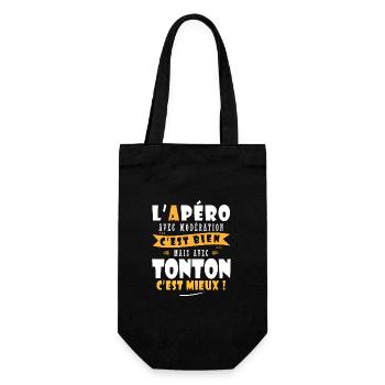 Tonton Cadeau Humour oncle cadeau tonton - Sac à bouteille - noir - Devant