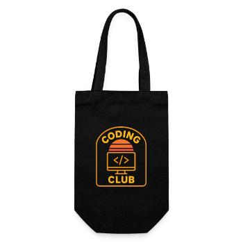 Coding Club Retro Sonnenaufgang Design - Geschenkbeutel für Flaschen - Schwarz - Vorne