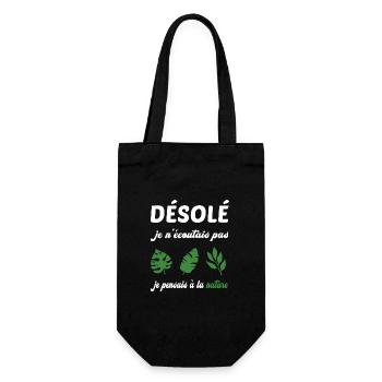 Désolé je n'écoutais pas t-shirt naturopathe - Sac à bouteille - noir - Devant