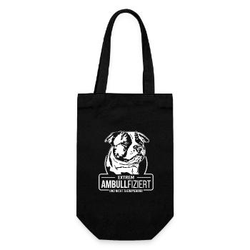 AMBULLFIZIERT American Bulldog Hunde Wilsigns - Geschenkbeutel für Flaschen - Schwarz - Vorne