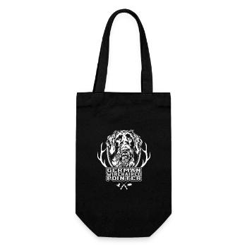 German Wirehaired Pointer Jagdhunde Hunde Wilsigns - Geschenkbeutel für Flaschen - Schwarz - Vorne