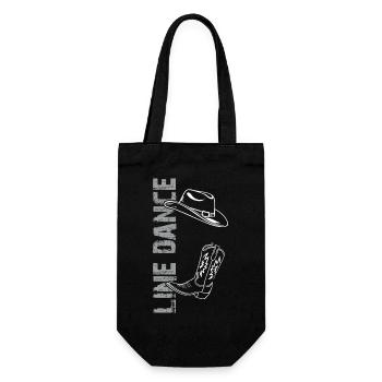 Line Dance Design für Tänzer und Tanzgruppe - Geschenkbeutel für Flaschen - Schwarz - Vorne