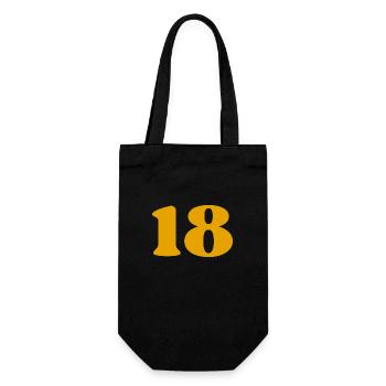 18 - Geschenkbeutel für Flaschen - Schwarz - Vorne