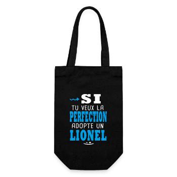 Lionel Si tu veux la perfection adopte un lionel - Sac à bouteille - noir - Devant