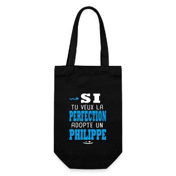 Philippe Si tu veux la perfection adopte Philippe - Sac à bouteille - noir - Devant
