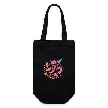 JGA Bachelorette Party - Team Bride - Wreath - Gift Bag for Bottles - black - Front