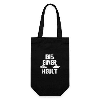 So lange bis einer heult - Panzer - Frieden - Geschenkbeutel für Flaschen - Schwarz - Vorne