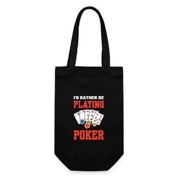 Ich spiele lieber Poker - Geschenkbeutel für Flaschen - Schwarz - Vorne