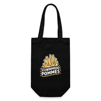 Pommes Frites Fritten Fast Food - Geschenkbeutel für Flaschen - Schwarz - Vorne