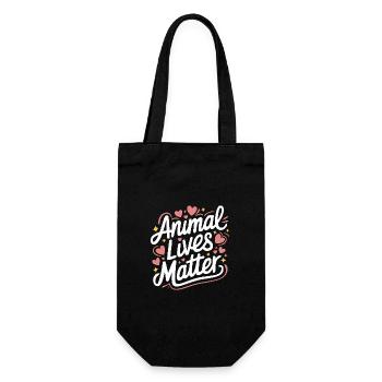 Vegetarisch Vegan Veggie Vegetarier - Geschenkbeutel für Flaschen - Schwarz - Vorne