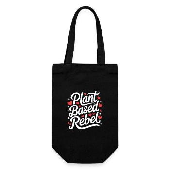 Vegetarisch Vegan Veggie Vegetarier - Geschenkbeutel für Flaschen - Schwarz - Vorne