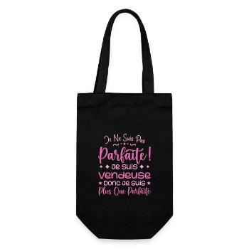 A more than perfect saleswoman, a dream job - Gift Bag for Bottles - black - Front